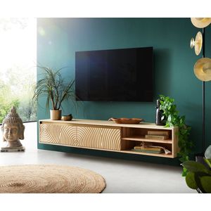 Tv-meubel Budaya mango natuur 175 cm 3 deuren zwevend lowboard