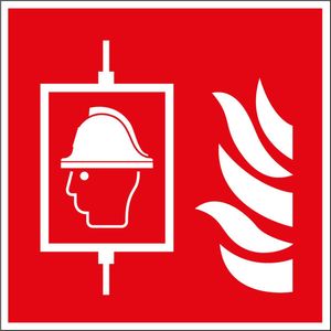 Brandweerlieden lift sticker - ISO 7010 - F017 300 x 300 mm