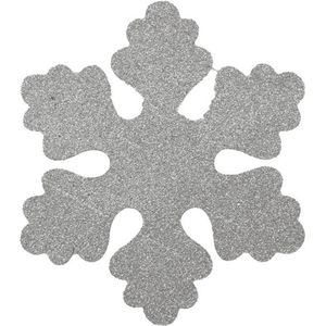 6x Zilveren sneeuwvlokken 25 cm - hangdecoratie / boomversiering zilver