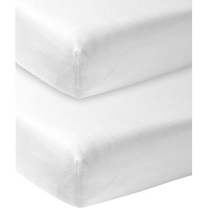 Meyco Baby Uni hoeslaken juniorbed - 2-pack - white - 70x140/150cm