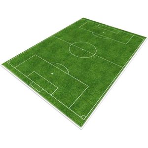 Voetbaltapijt voetbal, funs home decor, speelmat voor tienerkamer jongens meisjes sport thema kamer groen 80 × 120 cm