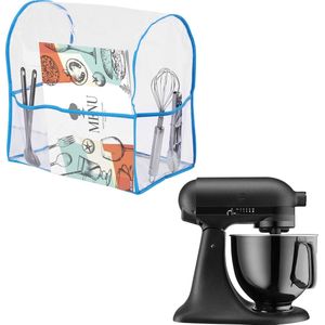 kwmobile beschermhoes voor staande mixer - geschikt voor KitchenAid 4,3-4,8 liter - 3 zijvakken - Afdekhoes van TPU in transparant / lichtblauw