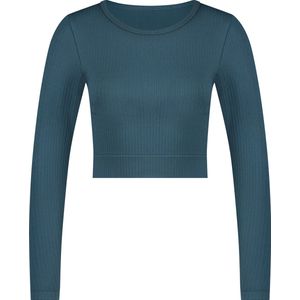 Hunkemöller Dames - Sport collectie - HKMX Sport cropped top Seamless - Groen - maat S