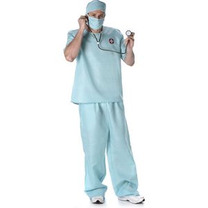 Karnival Costumes Verkleedpak Dokter Kostuum Heren Chirurg Kostuum Heren Carnavalskleding Heren - Polyester - Blauw 5-delig - Mt S