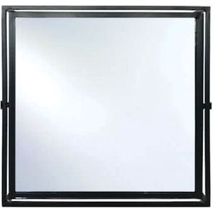 Spiegel  - ijzeren spiegel zwart  - kantelbaar  -  H50cm