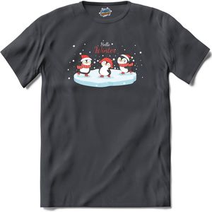 Kerst pinguin buddy's - T-Shirt - Dames - Mouse Grey - Maat L