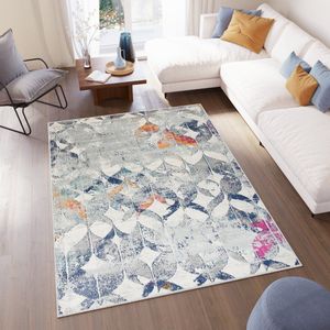 Tapiso Denver Vloerkleed Grijs Blauw Laagpolig Tapijt Maat- 300x400