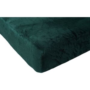 Zachtbeddengoed.nl - Hoeslaken - Matras - Topper - Velvet - Tweepersoons - 180x220 cm - Hoekhoogte tot 25 cm - Groen - Laken - Zacht - Comfortabel - Kwalitatief - Beddengoed - Hoeslakens