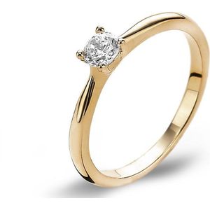 Twice As Nice Ring in 18kt verguld zilver, solitaire 4 mm 58