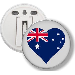 Button Met Clip - Hart Vlag Australië