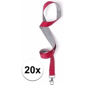 5 keycords rood/grijs 2 x 50 cm - lanyards