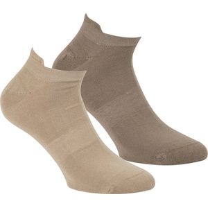 Bamboe Sneaker Sokken Met Lipje 6-Pack - Beige - Maat 36-40 - Lage Bamboesokken Voor Frisse Droge Voeten - Dames / Heren