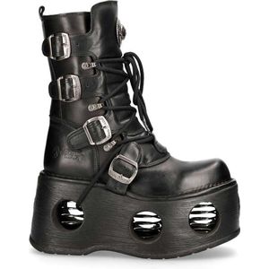 New Rock Laarzen -36 Shoes- M-373-S2 Zwart/Zilverkleurig