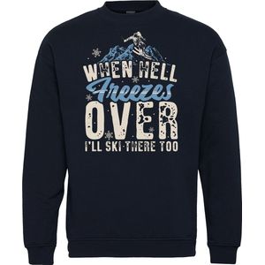 Sweater When Hell Freezes Over | Apres Ski Verkleedkleren | Fout Skipak | Apres Ski Outfit | Navy | maat XXL