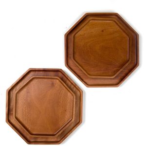 Khaya - octagon houten dinerbord - duurzaam - eco-vriendelijk - handgemaakt