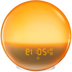 Natuur Wake-Up Light Wekker met Zonsopgang Zonsondergang Simulatie Dual Alarmen FM Radio 7 Natuur Geluiden 20 Helderheid Niveaus 7 Kleuren Nachtlampje voor Slaapkamers