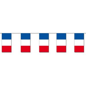 Papieren slinger Frankrijk 4 meter - Franse vlag - Supporter feestartikelen - Landen decoratie/versiering