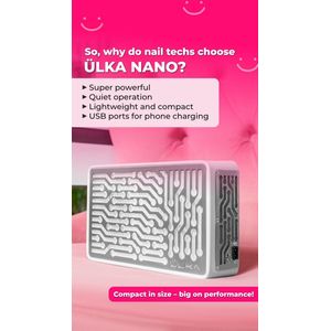 Ülka Nano White – draagbare nagelstofafzuiger met filter voor manicure en pedicure