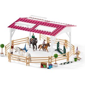 Schleich Horse Club Speelfigurenset - Manege met Amazones en Paarden - Kinderspeelgoed voor Jongens en Meisjes - 5 tot 12 jaar - 41 Onderdelen - 42389