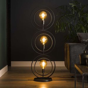 Vloerlamp 'Tricia' 3-lamp - 124c - Kleur Zwart