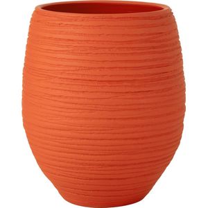 J-Line bloempot Fiesta - keramiek - oranje - large