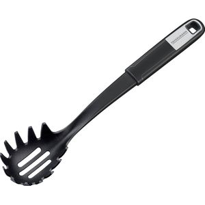 Spaghettilepel 30 cm SENSE, pastalepel met functioneel deel van kunststof, antislip soft-touch handgreep, voor gecoate pannen en potten (kleur: zilver/zwart), hoeveelheid: 1 stuk