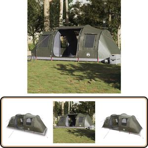 vidaXL Tunneltent 4-persoons waterdicht olijfgroen Kampeeruitrusting - Tent - Tunneltent - Campingtent - Buitenleven