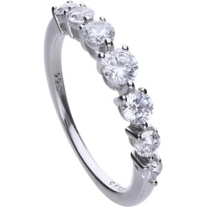 Diamonfire ring - zilver gerodineerd - 7 stenen - zirkonia - bridal - maat 17.5