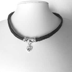 Hetty'S  - Collier van paardenhaar - zilveren slider en bedel - magneetsluiting - kan ook als armband