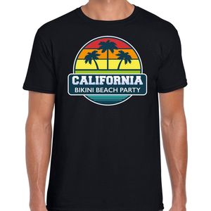California zomer t-shirt / shirt California bikini beach party voor heren - zwart - California beach party outfit / vakantie kleding / strandfeest shirt XXL