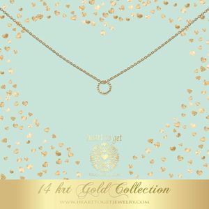 Heart to get 14 krt goud ketting met nopjes karma ringetje