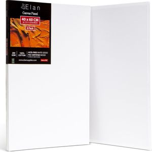 Elan Katoen Canvas Panelen 40x60 CM, 6-Pack Canvas Boards voor het Schilderen, Schilderen Canvas, Canvassen voor het Schilderen, Kunst Board Bulk Art Canvas Board Blank Canvas Panel