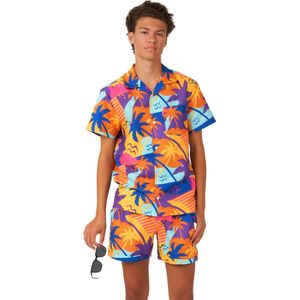 OppoSuits Tiener Palm Power - Jongens Zomer Set - Bevat Shirt En Shorts - Meerkleurig - Maat: EU 170/176 - 16 Jaar