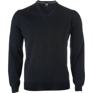 OLYMP modern fit trui wol - V-hals - zwart - Maat: 4XL