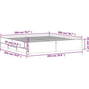 vidaXL-Bedframe-met-lades-bewerkt-hout-wit-200x200-cm