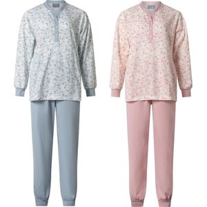 Lunatex - 2 dames pyjama's 124234 - ocean blue en roze - maat 4XL