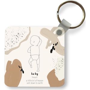 Sleutelhanger - Uitdeelcadeautjes - Baby - Woordenboek - Spreuken - Quotes - Geboorte - Plastic