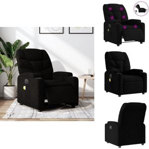 vidaXL Elektrisch Verstelbare Massagestoel - Elektrisch Verstelbare Massagestoelen - Elektrische Massagestoel - Massagestoel - Massagestoel elektrisch verstelbaar stof zwart