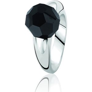 ZINZI zilveren ring zwart ZIR501