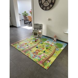 Speelmat Baby Kinderen - Speelkleed XL - Foam - Dubbelzijdig - Opvouwbaar - 180 x 200 cm - Dieren en Aquarium - 1,5 cm dik - inclusief opbergtas