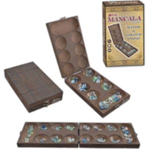 Mancala Steenspel-Inklapbaar-Star Mancala Hout Luxe Set - mancala - mankala - bordspel - bonenspel -Kalaha Luxe Set - Turkse Intelligentie - Uitdagende Spel - Concurrerende