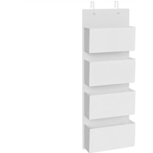 Hangorganizer met 4 vakken, kledingkastorganizer, hangrek, stof, slaapkamer en woonkamer, 12 x 33,5 x 100 cm, wolkenwit