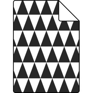 Proefstaal ESTAhome behang grafische driehoeken zwart en mat wit - 128845 - 26,5 x 21 cm