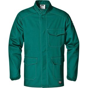 SIR SAFETY FLAME RETARDANT JACKET Werkjas Heren, Smaragdgroen - Vlamvertragend Katoen - Verborgen Rits - Elastische Manchetten