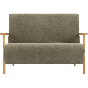 Vente-unique Tweezitsbank van groene stof en hout JULOMO L 109 cm x H cm x D cm