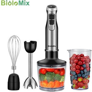 4 in 1 Staafmixer - Handmixer - Hakmolen, Mengbeker & Garde - 1200W - 6 Snelheden - Draagbaar - Zwart