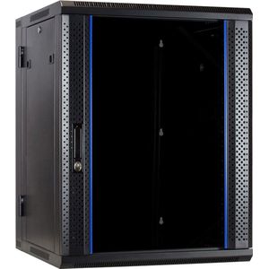 DSIT 15U wandkast / serverbehuizing (kantelbaar) met glazen deur 600x600x770mm (BxDxH) - 19 inch