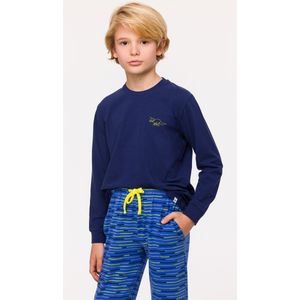 Woody pyjama jongens - dino - blauw - 242-12-QTR-Z/889 - maat 176