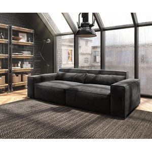 Big-Sofa Sirpio L 260x110 cm microvezel zwart