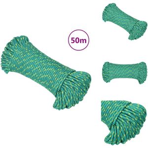 vidaXL Scheepstouw - Scheepstouwen - Touw - Touwen - Boottouw 3 mm 50 m polypropyleen groen